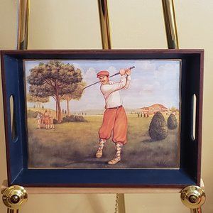 Turn of the Century Golfer Medium Serving Tray